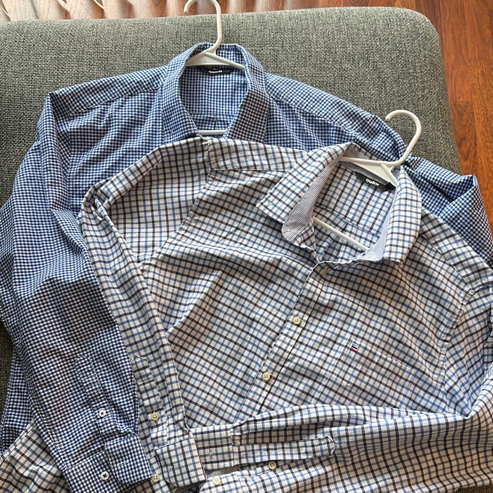 2 Men's Blue Checkered Shirts